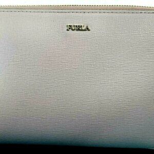 Brand NEW Furla Babylon Camelia Leather Zip Around Wallet $178 pink light